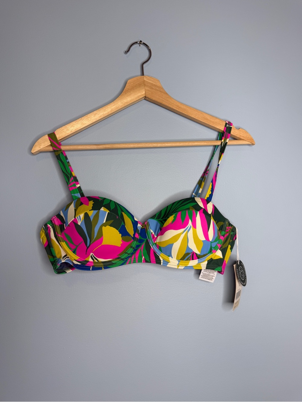 Boden Multicolor Leaf-Print Underwire Bikini Top